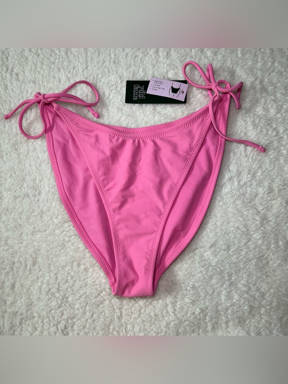 Wild Fable Women’s Low Rise Extra High Leg Cheeky Bikini Bottoms Medium NEW Pink